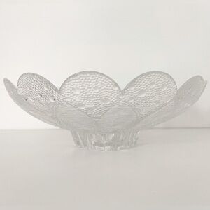 Vintage Lausitzer Germany Cristal Scalloped Bowl - 10.75” Diameter